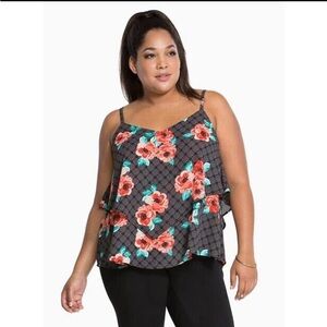 Floral Print Torrid Tank Top Blouse
